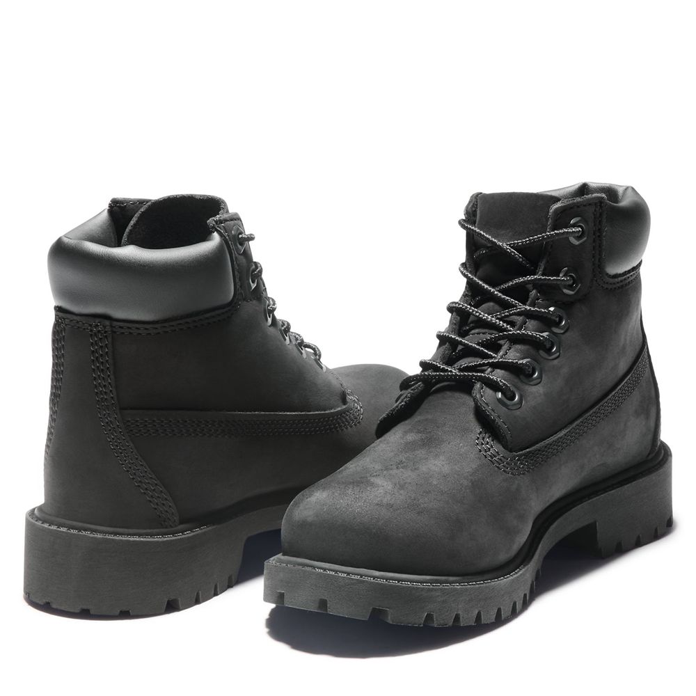 Timberland 6-Inch Μποτακια Παιδικα Μαυρα - Youth Premium Waterproof - Greece 1056982-XR